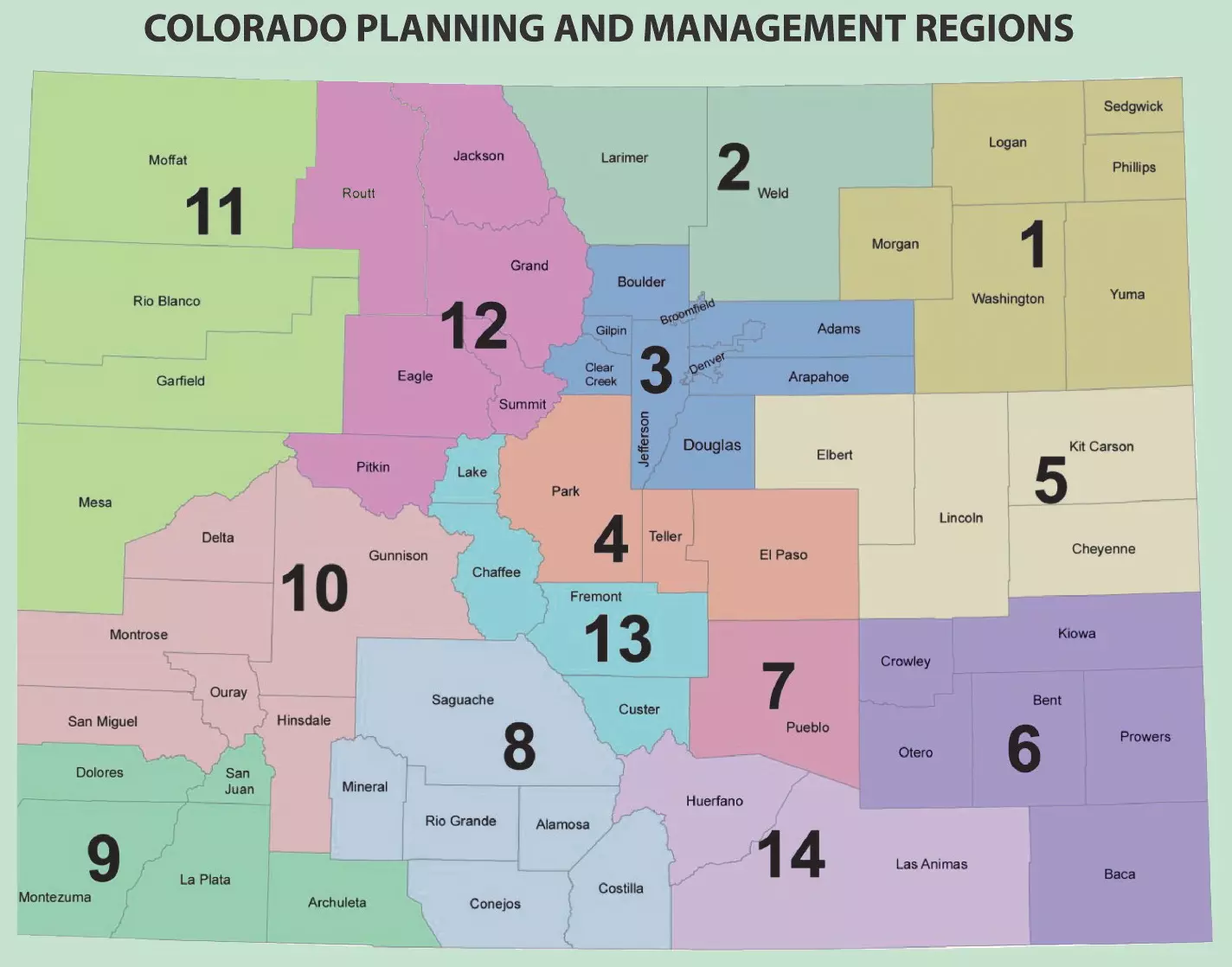 Map of Regional Planning and Management Regions